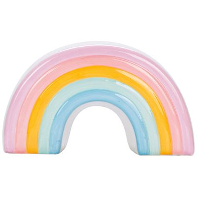 2-Pack Ceramic Piggy Bank Creative Rainbow Coin Jar Living Room Study Decoration Decorative Accessories Birthday Party Gift