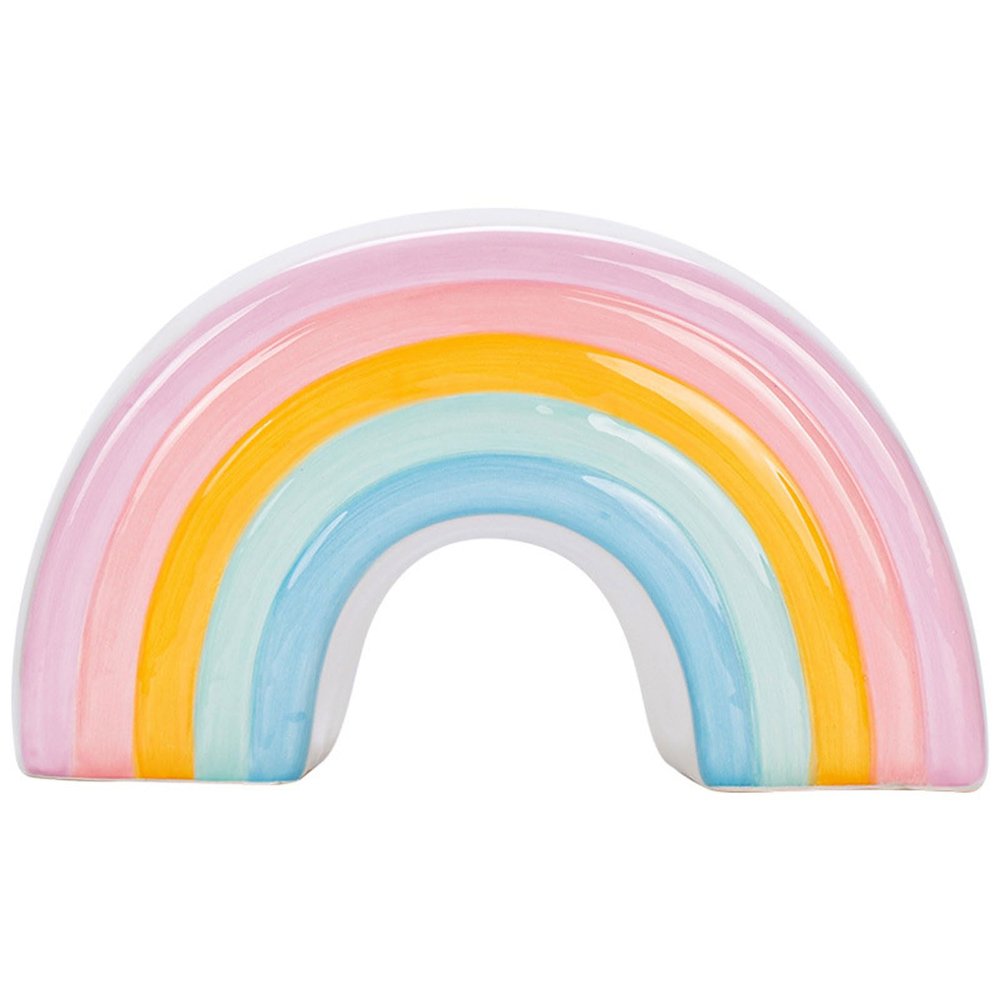 2-Pack Ceramic Piggy Bank Creative Rainbow Coin Jar Living Room Study Decoration Decorative Accessories Birthday Party Gift
