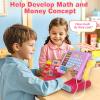 Dreamon Kids Cash Register Toy, Pretend Play Calculator Register Toys with Scanner, Apron, Credit Card, Play Food and Shopping Bag, Grocery Store Playset Preschool Gift for Kids Girls Age 3 4 5 6 7 view 4
