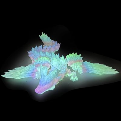 Flavery 3D Printed Dragon with Wings - Glow Rainbow, 18 inch Flying Dragon, XL Articulated Winged Crystal Fidget Toy, Home Decor, Birthday Gift, Desk Pet