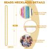 100 PCS Mardi Gras Beads Necklaces, 10 Colors 33 Inch Colorful Bead Necklaces Bulk Party Beads Necklace Round Beaded Necklaces for Mardi Gras, St. Patrick's Day, Christmas, Carnival Party Favor view 2