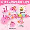 Baby Tummy Time Toy 0-6 Month Musical Stuffed Animal Plush Caterpillar Toy for Infant 6-12 Month Teething Sensory Toy with Crinkle Rattle for Babies 0-3-6 Month Newborn Toys for Boy Girl Birthday Gift view 2
