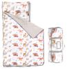 WINGHENLEE Toddler Nap Mat with Removable Pillow and Blanket, 1.1kg Extra Large Thick Rolled Napping Mat, Soft Sleeping Bag for Boys Girls, Slumber Bags for Daycare Preschool Kindergarden, Animal view 1