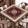 Square Mahjong Matching Game, Mahjong Table Mat for Mahjon Poker, Crystal Velvet Mahjong Game Mat(Brown,100cm/39in) view 2