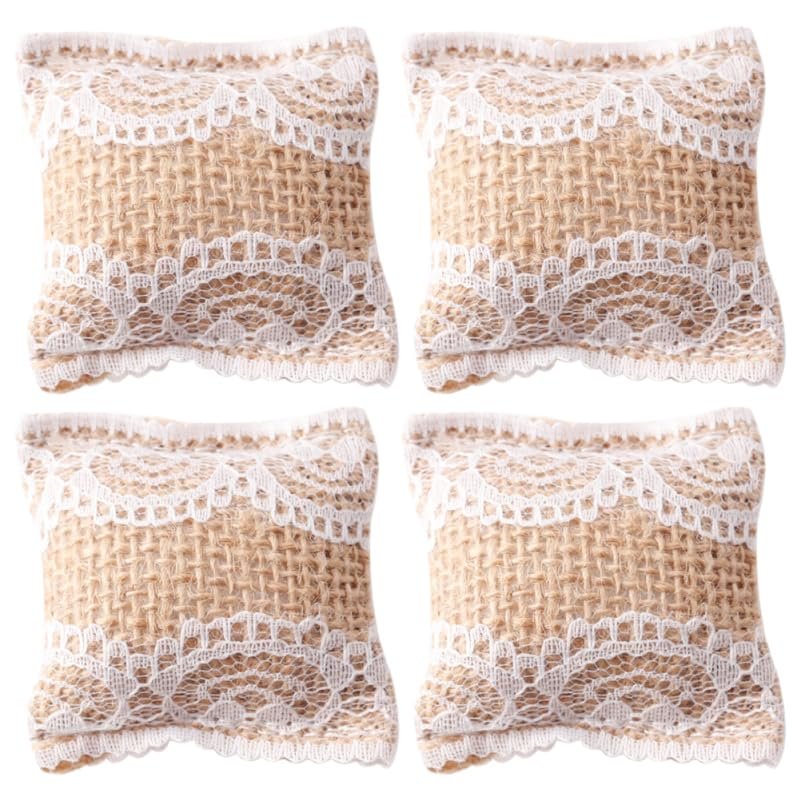 4Pcs Mini Cushions Miniature Dollhouse Sofa Pillows Set for Dollhouse Living Room Bedroom Accessories