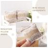 4Pcs Mini Cushions Miniature Dollhouse Sofa Pillows Set for Dollhouse Living Room Bedroom Accessories view 4