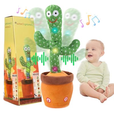 MILEGI Dancing Talking Cactus Baby Toy, Singing Mimicking Repeating Plush Educational Interactive Toddler Toy, Repeat What You Say, Tummy Time Toys for Infant Boys Girls 1 Year Old