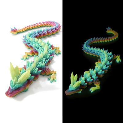 Meet Gladness 243D Printed Dragon Large 3D Dragon--Bigger Fidget Toy Gift for Kids, Boys, Girls & Adults,Cool Giant Crystal 3-D Printed Animals Desk Decor, Easter Basket Essentials