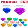 15 PCS Diving Gems Pool Toys, Large Diamond Gem Pool Toys for Kids Ages 4-8-12, Colorful Pool Diving Toys, Swimming Gems Toys, Underwater Sinking Diving Gems for Kids Summer Gift Pool Party Favors view 2