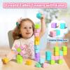 Asago Magnetic Blocks for Toddlers 1-3, 56PCS 1.34in Large Macaron Magnet Building Cubes for Kids, Stem Preschool Stack Construction Educational Toys for 3-5 Years Old Boys Girls view 4