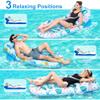2 Pack Pool Floats Lounger, Instaywell Pool Floats Adult with Adjustable Backrest, Pool Rafts Floaties Water Hammock Tanning Floating Pool Party Toys for Swimming Pool Summertime Beach Outdoor view 2