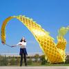 EXCLURA Dragon Poi Lightweight Dragon Dance Flinging Ribbon, Outdoor Square Exercise Dance Dragon Poi, Juggling Play Art Shaking Poi Streamer, for Adult/Senior(Yellow,8 m (26 ft)) view 1