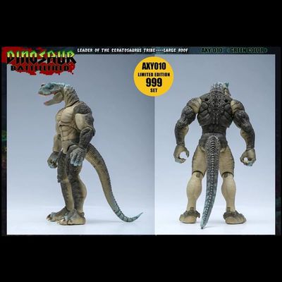 1/12 Size Action Figure 9in Dinosaur Dragon Warrior Ceratosaurus Collectible Game Character (Green)