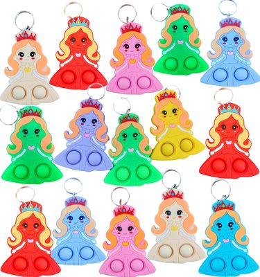 24 Packs Bulk Mini Pop Fidget Keychain,Boys and Girls Birthday Party Favors Supplies Classroom Students Bubble Prize