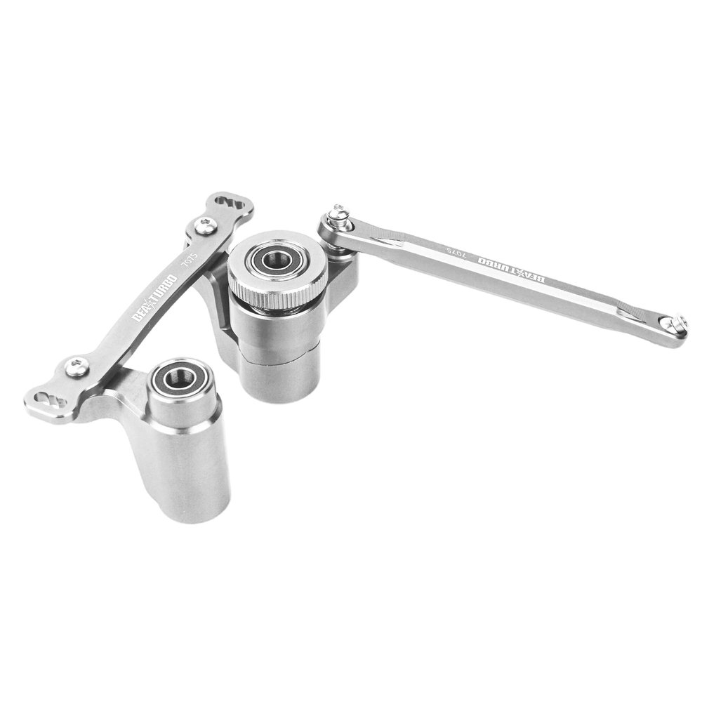 BEAXTURBO Racing Upgrade Parts CNC Aluminum 7075 Servo Steering bellcrank Set for Losi 8IGHT-X Super Lasernut 1/6 (Silver)