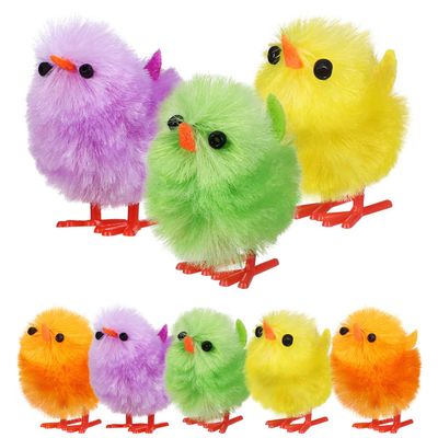8 PCS Easter Chicks Fluffy,1.18Inch Mini Easter Chicks Colorful Chenille Chicks for Easter Party Favors DIY Easter Egg Bonnet Decorations