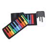 49 Keys Colorful Roll Up Piano Keyboard, 8 Tones and 6 Demo Songs, Portable Foldable Hand Roll Silicone Piano Pad Built in Speaker for Home Travel Kids Beginners view 3