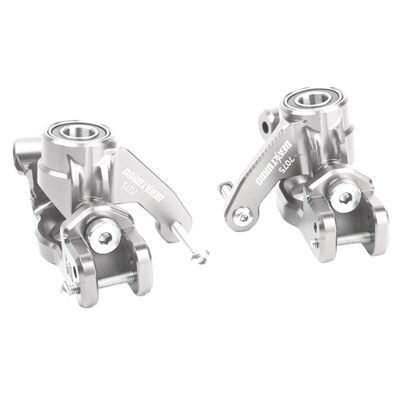 BeaxTurbo Racing Upgrade Parts CNC Aluminum #7075 Front Spindle Carrier Set for Losi 8IGHT-X Super Lasernut 1/6 (Silver)