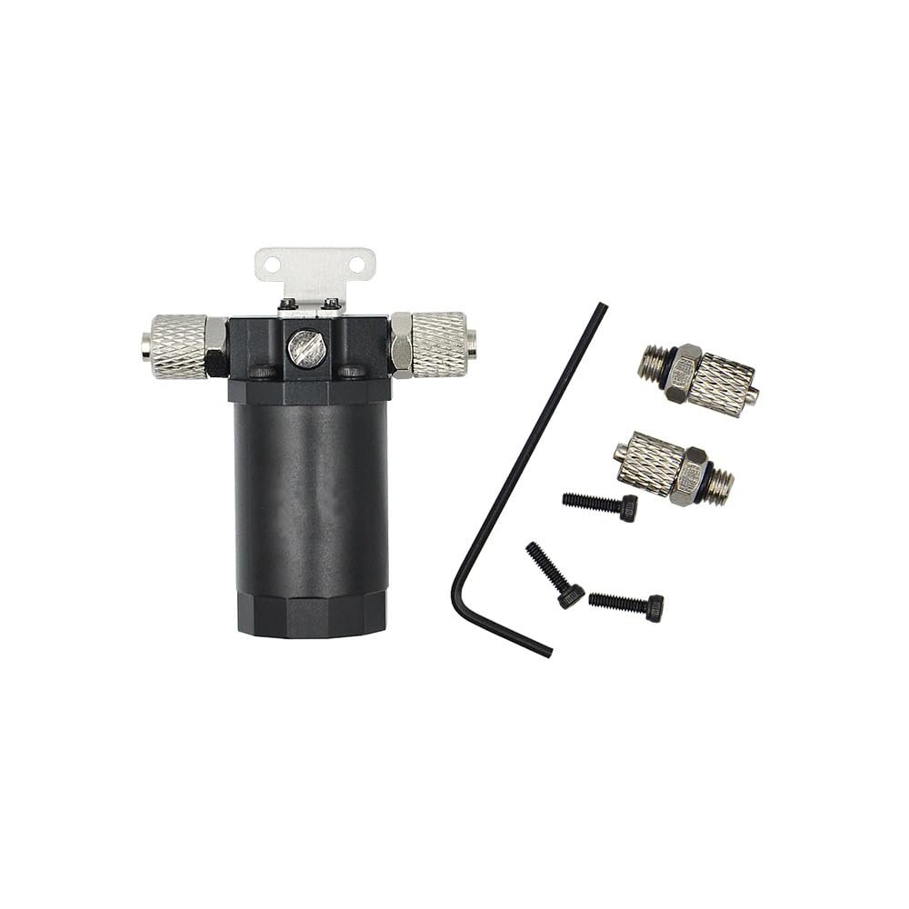 Mini Hydraulic Oil Metal Filter with Strainer for RC Excavator Bulldozer Truck Model Parts(One Black Filter)
