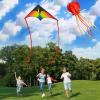 3 Pack Kites, Kite for Kids 4-8 8-12, Puple Butterfly, Colorful Delta and Red Octopus with String Kite for Kids Girls Boys view 3