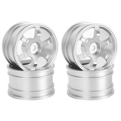 RC Car Parts for Tamiya M03 M04 M05 M06 M07 MB-01 XM-01 4pcs 42mm 1/10 RC On-Road Drift for Racing Car Metal Wheel Rim Wheel Hubs Upgrade Parts(Silver)
