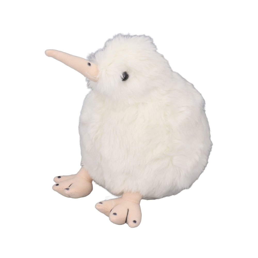 7.9 Inch Kiwi Bird Plush Toy, Realistic Stuffed Animal, Soft Doll, Cute Plush Bird for Kids Teens Adults Plush Toy (White)