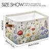 Kigai Wildflowers Storage Basket with Handles Waterproof Collapsible Storage Bin Canvas Fabric Basket Decorative Box Closet Organizer for Nursery Bedroom Office view 4