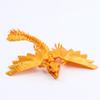 QINGMIAO 3D Printed Dragon, Feathered Wyvern Dragon, 3D Printing Toys, Articulated Dragon, Fidget Dragon, Home Office Decor Desk Toys Pet (Gold) view 2