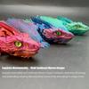 QINGMIAO 3D Printed Dragon, Feathered Wyvern Dragon, 3D Printing Toys, Articulated Dragon, Fidget Dragon, Home Office Decor Desk Toys Pet (Gold) view 3