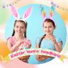 Cagemoga 16 Pack Easter Bunny Ear Headband Colorful Sequins Plush Rabbit Ears Headband Satin Bunny Ear Hair Hoop for Cosplay Easter Party view 3