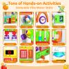 Bilingual Montessori Busy Board and Bilingual Musical Turtle Crawling Toy Bundle view 2