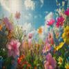 1000Pcs Wooden Jigsaw Puzzle for Adults Beautiful Colorful Flowers The Field Summer Amazing Flower Garden Blue Challenging Puzzle Jigsaw Puzzle for Adult Family Holiday Puzzle view 1
