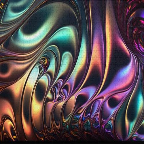 1000Pcs Wooden Jigsaw Puzzle for Adults Wavy Iridescent Glass by Challenging Puzzle Jigsaw Puzzle for Adult Family Holiday Puzzle