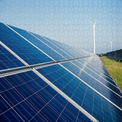 1000Pcs Wooden Jigsaw Puzzle for Adults Solar Energy Panels and Wind Turbine Challenging Puzzle Jigsaw Puzzle for Adult Family Holiday Puzzle