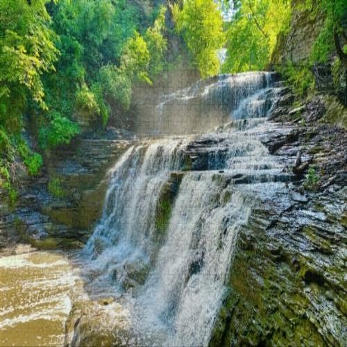 1000Pcs Wooden Jigsaw Puzzle for Adults Trail Ithaca Waterfall Hole Challenging Puzzle Jigsaw Puzzle for Adult Family Holiday Puzzle