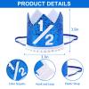 Alianzeo Half Birthday Crown - Blue Glitter Party Hat for Baby Girl or Boy, 6 Month Birthday Decoration view 3
