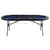 Happybuy 10 Player Foldable Poker Table, 84" Oval Card Table with Padded Rails & Stainless Steel Cup Holders, Portable Blackjack & Texas Hold'em Game Table view 1