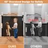 120" Extra Wide Retractable Baby Gates Mesh Gate, Long Retractable Dog Gate for Large Opening, 42" Extra Tall Child Safety Gate Pet Gate with Support Rods for Stairs Hallways Doorways Indoor Outdoor view 2
