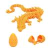 Creativity 3D Printed Dragon Eggs with Dragon Inside, 14Inch Crystal Dragon in Dragon Egg, Articulated Dragon, Fidget Toys for Executive Home Office Decor (Gold) view 1