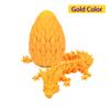 Creativity 3D Printed Dragon Eggs with Dragon Inside, 14Inch Crystal Dragon in Dragon Egg, Articulated Dragon, Fidget Toys for Executive Home Office Decor (Gold) view 2