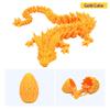 Creativity 3D Printed Dragon Eggs with Dragon Inside, 14Inch Crystal Dragon in Dragon Egg, Articulated Dragon, Fidget Toys for Executive Home Office Decor (Gold) view 3