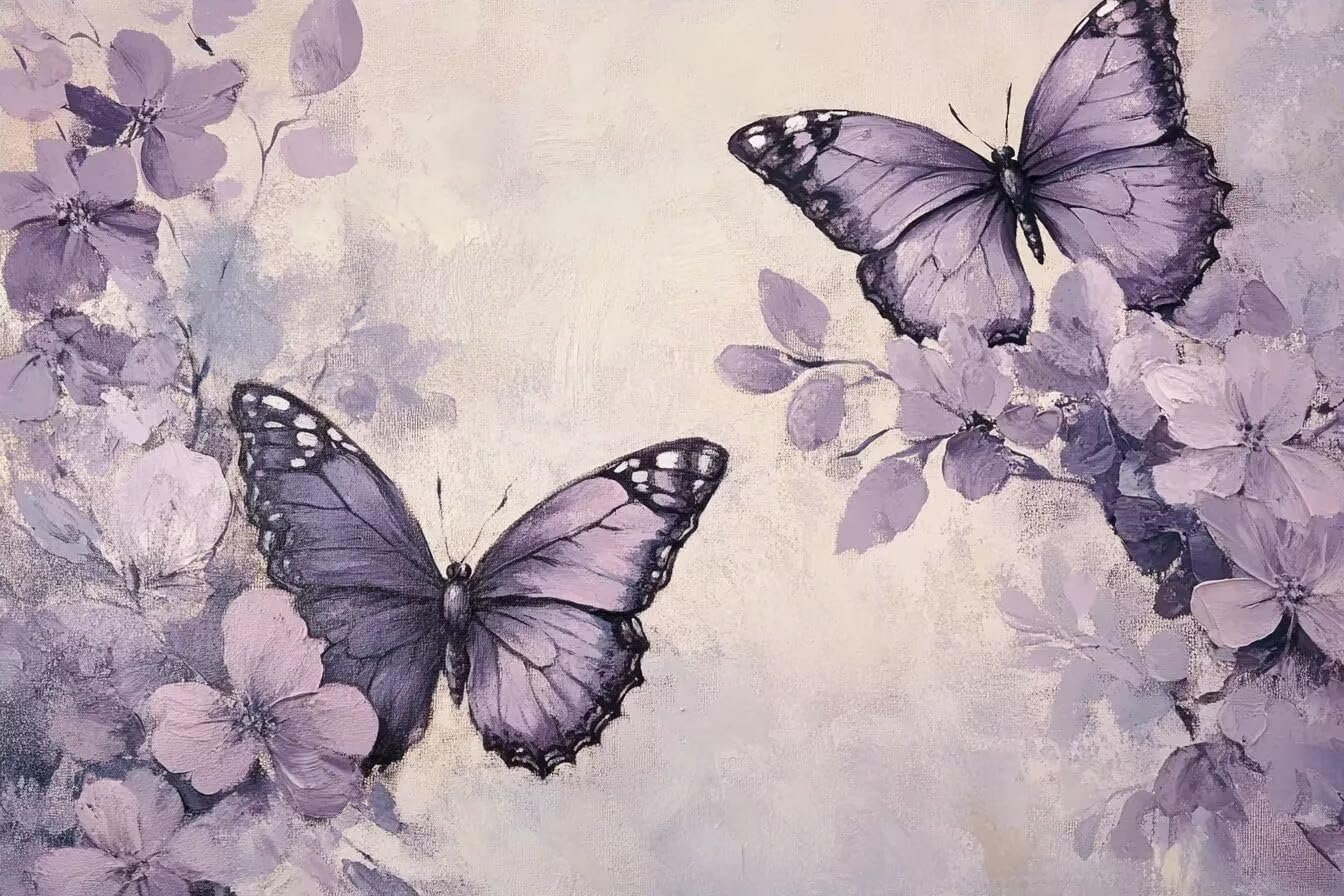 1000 Piece Adult Jigsaw Puzzle, Purple Butterfly Handmade Adult Landscape Jigsaw Puzzle, Gift for Jigsaw Lovers