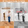 120" Extra Wide Retractable Baby Gates Mesh Gate, Long Retractable Dog Gate for Large Opening, 42" Extra Tall Child Safety Gate Pet Gate with Support Rods for Stairs Hallways Doorways Indoor Outdoor view 2