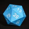 KSNDie Large Foam D20 Dice, 80mm D20 DND Spindown 20 Sided Dice D&D Polyhedral with Drawstring Bag for Role Playing Games (Blue) view 1