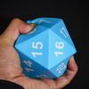 KSNDie Large Foam D20 Dice, 80mm D20 DND Spindown 20 Sided Dice D&D Polyhedral with Drawstring Bag for Role Playing Games (Blue) view 2