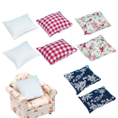 8pcs Dollhouse Pillow, 1:12 Dollhouse Miniature Pillow Mini Simulated Dollhouse Sofa Pillows Miniature Furniture Model for Doll House Accessories Miniature Throw Pillow