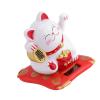 Solar Powered Waving Lucky Cat for Home Display Wealth Welcoming Cats Decor Premium Plastic Smiling Eyes Cute Cat Appearance Design with Solar IC Receiver Great New Business view 3