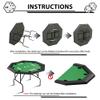 Reljofum Octagon Poker Table with Collapsible Legs, Casino Leisure Gamimg Table for 8 Players, Texas Holdem Blackjack Poker Table with Cup Holders view 4