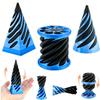 3D Printed Spiral Fidget Toys Impossible Pyramid Passthrough Sculpture Mini Cones Pass Through Pyramid Fidget Toy (Blue Black) view 1