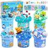 LAWOHO 6 Pack Blue Ocean Slime, Clear Butter Cloud Slime Kits for Girls Ages 8-12, Non-Stick Kids Slime Party Favor Toys with Add-Ins, Birthday Goodie Bag Stuffers Easter Valentines Day Gifts for Kids view 1